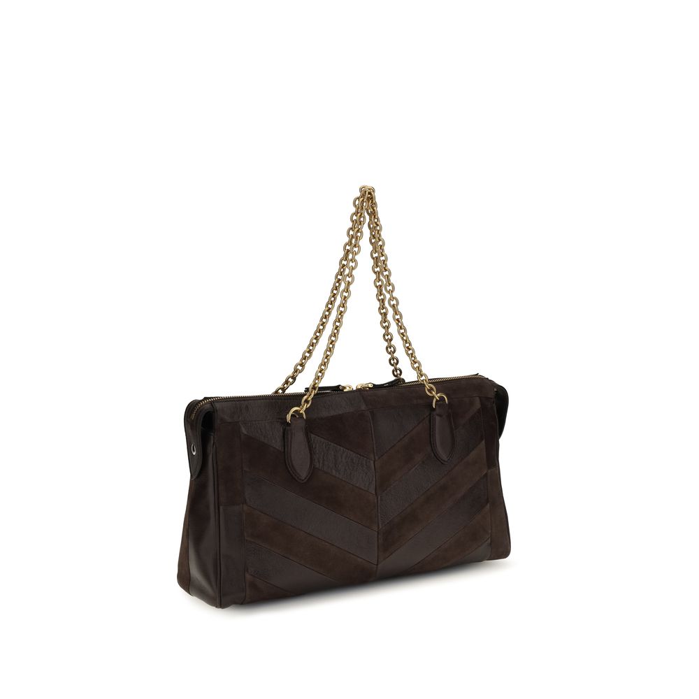 Valentino Garavani Brown Calf Leather Bos Taurus Shoulder Bag | Regal Royce