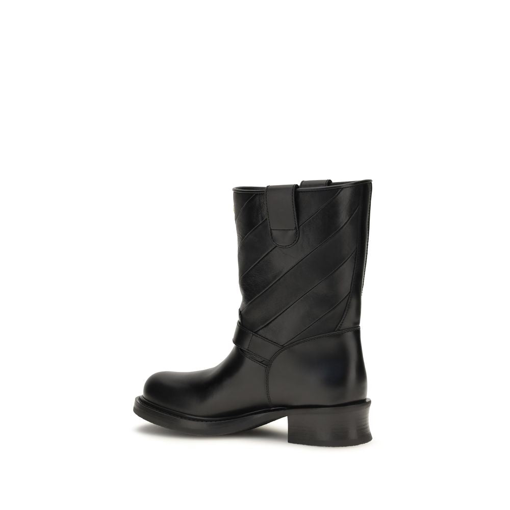 Valentino Garavani Black Calf Leather Bos Taurus Ankle Boots | Regal Royce