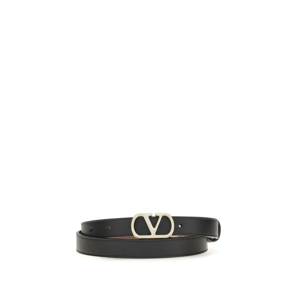 Valentino Garavani Black Calf Leather Bos Taurus Belt | Regal Royce