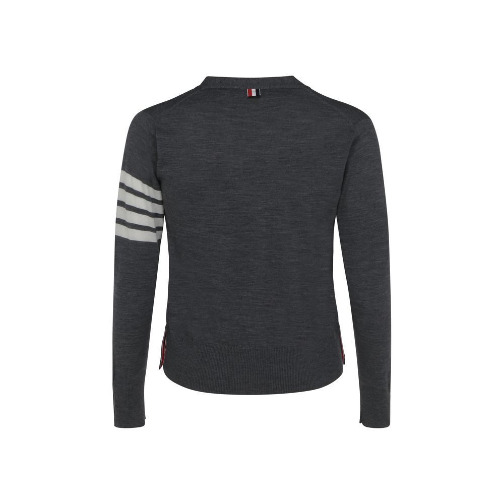 Thom Browne Gray Wool Oves Aries Cardigan | Regal Royce