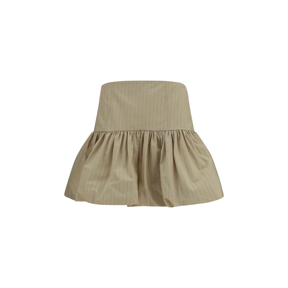Ganni Beige Cotton Mini Skirt | Regal Royce