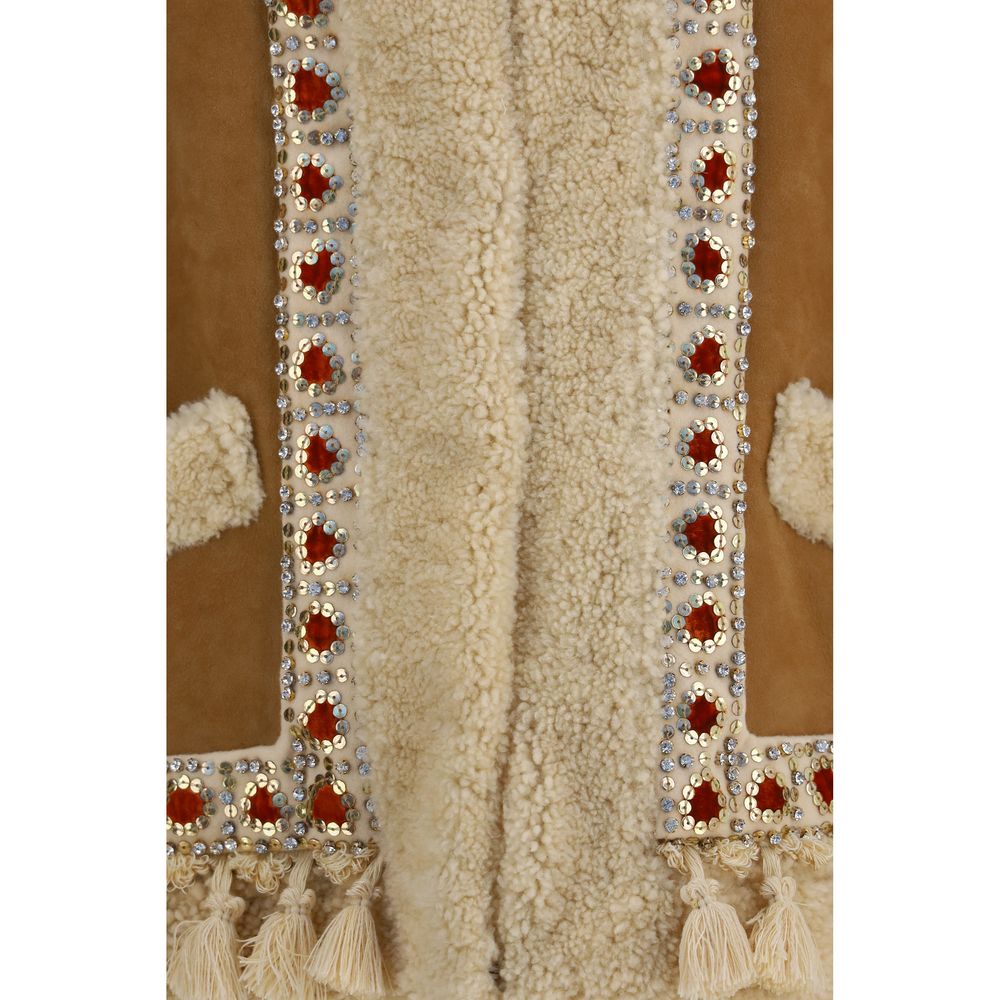 Valentino Garavani Beige Lamb Ovis Aries Aries Sleeveless Jacket | Regal Royce
