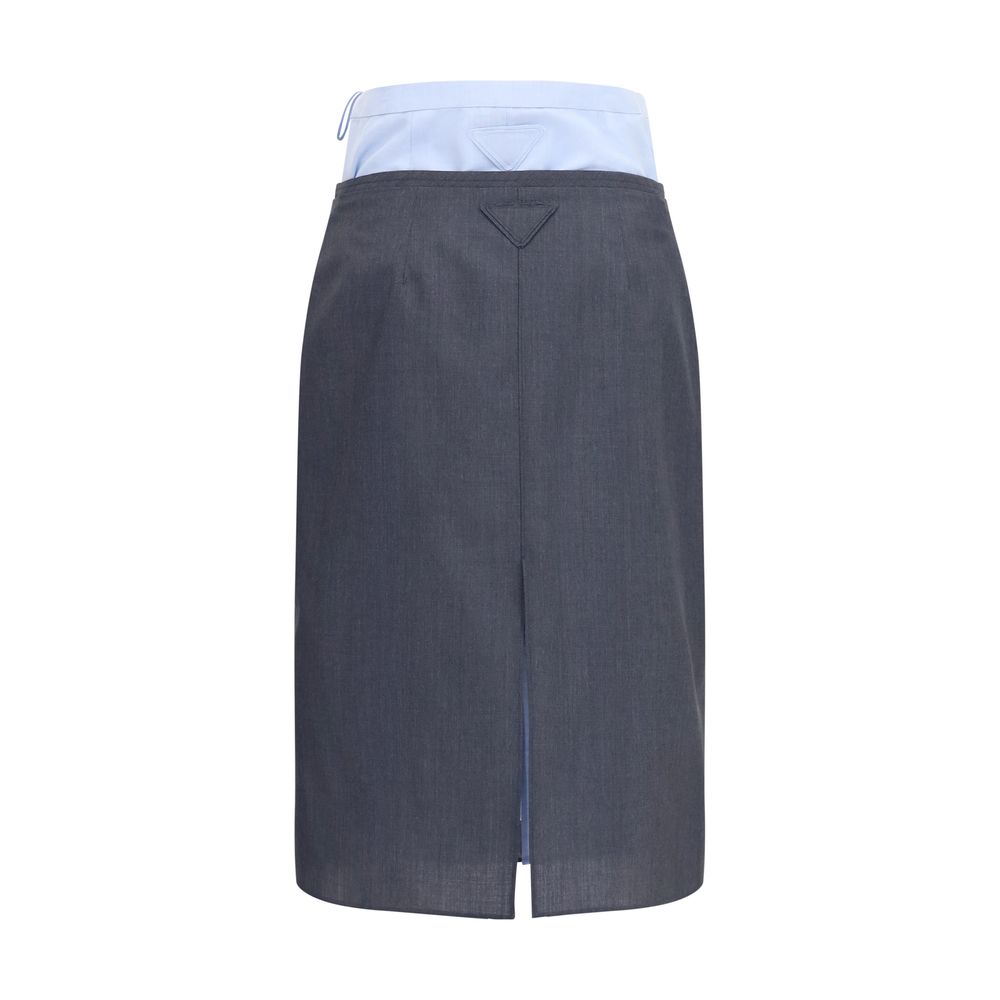 Prada Gray Cotton Midi Skirt | Regal Royce