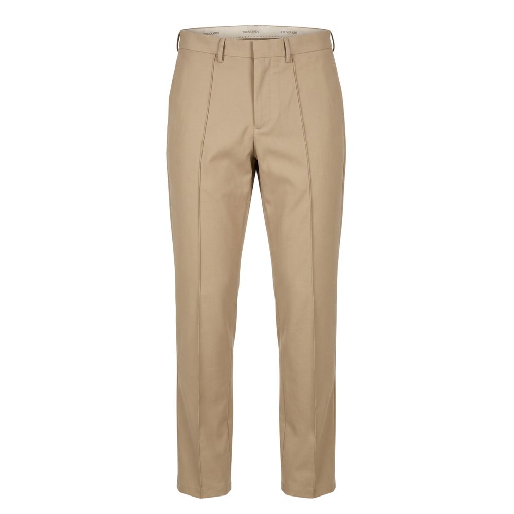 Trussardi Jeans Beige Cotton Mens Pants | Regal Royce