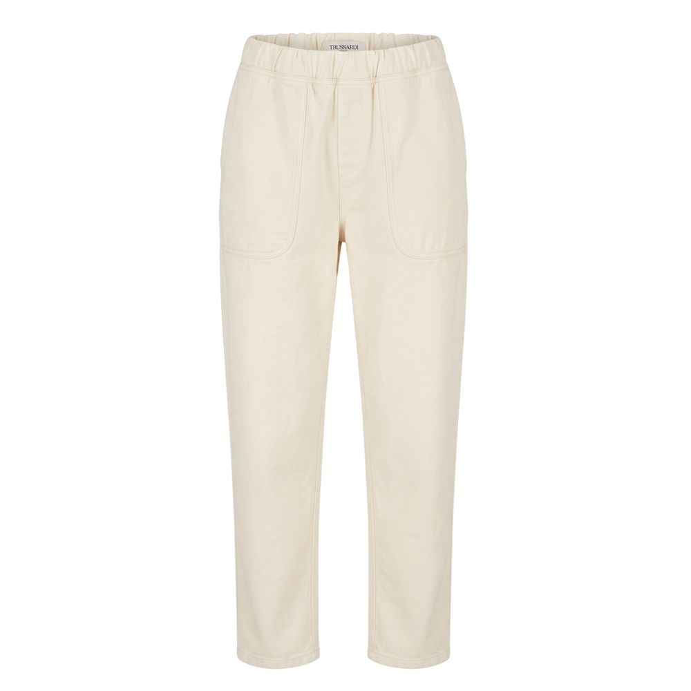 Trussardi Jeans Beige Cotton Men Pants | Regal Royce
