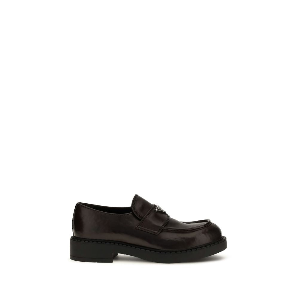 Prada Brown Calf Leather Bos Taurus Slip-On Loafers | Regal Royce