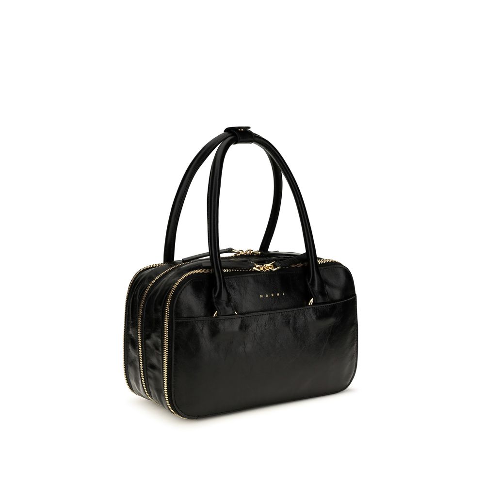 Marni Black Calf Leather Bos Taurus Handbag | Regal Royce