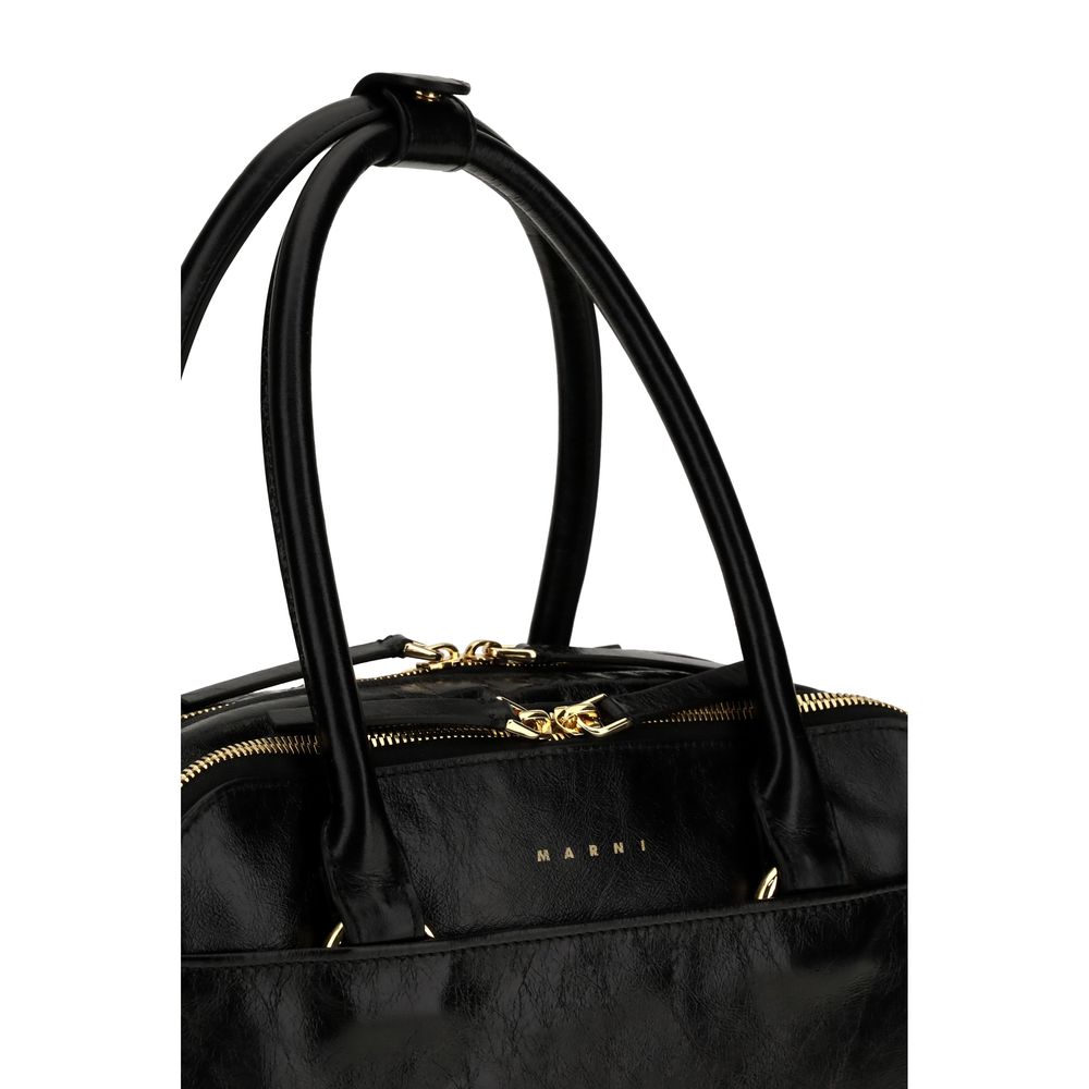 Marni Black Calf Leather Bos Taurus Handbag | Regal Royce