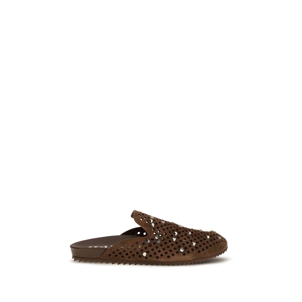Pedro García Brown Calf Leather Bos Taurus Mules | Regal Royce