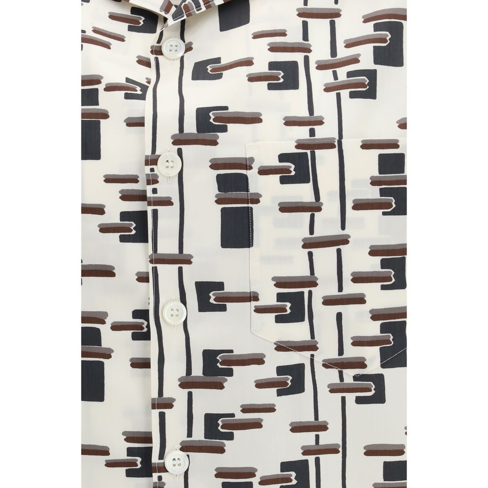 Prada Beige Cotton Pattern Shirt | Regal Royce
