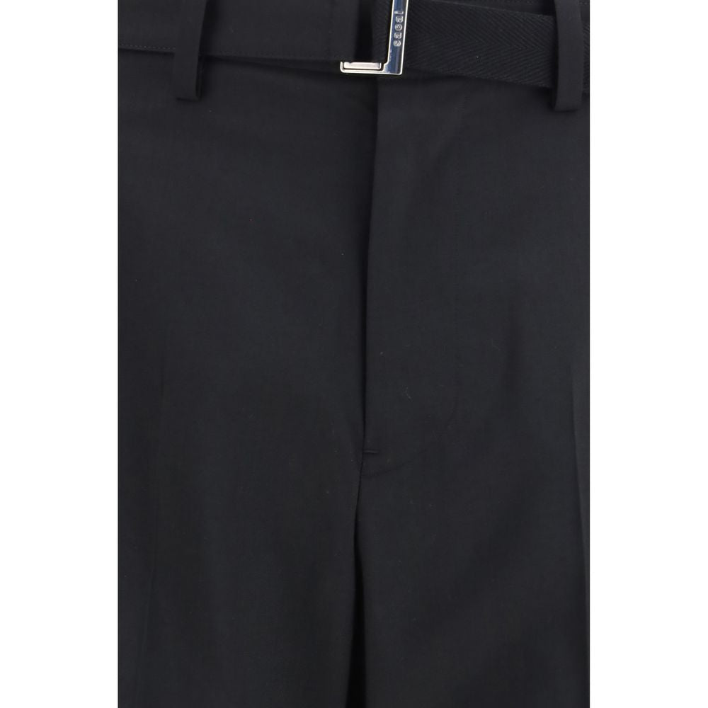 Sacai Black Polyester Casual Pants | Regal Royce