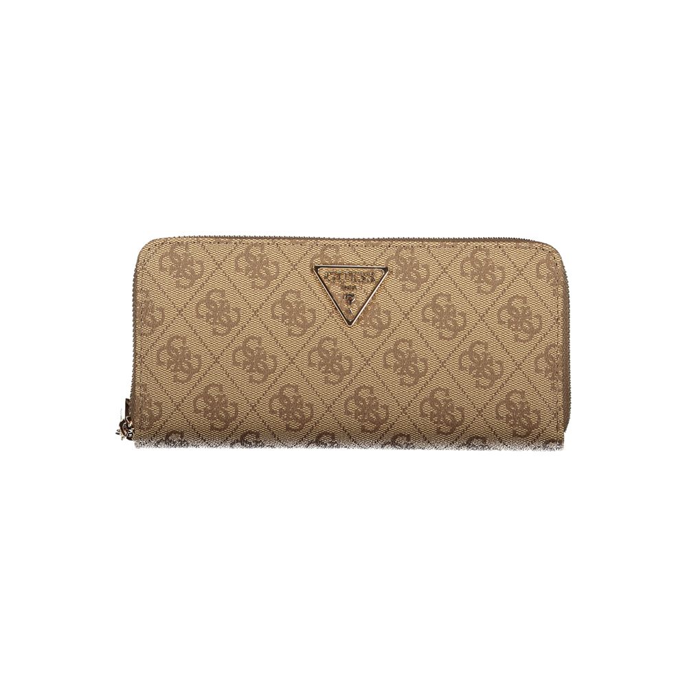 Guess Jeans Beige Polyurethane Women Wallet | Regal Royce