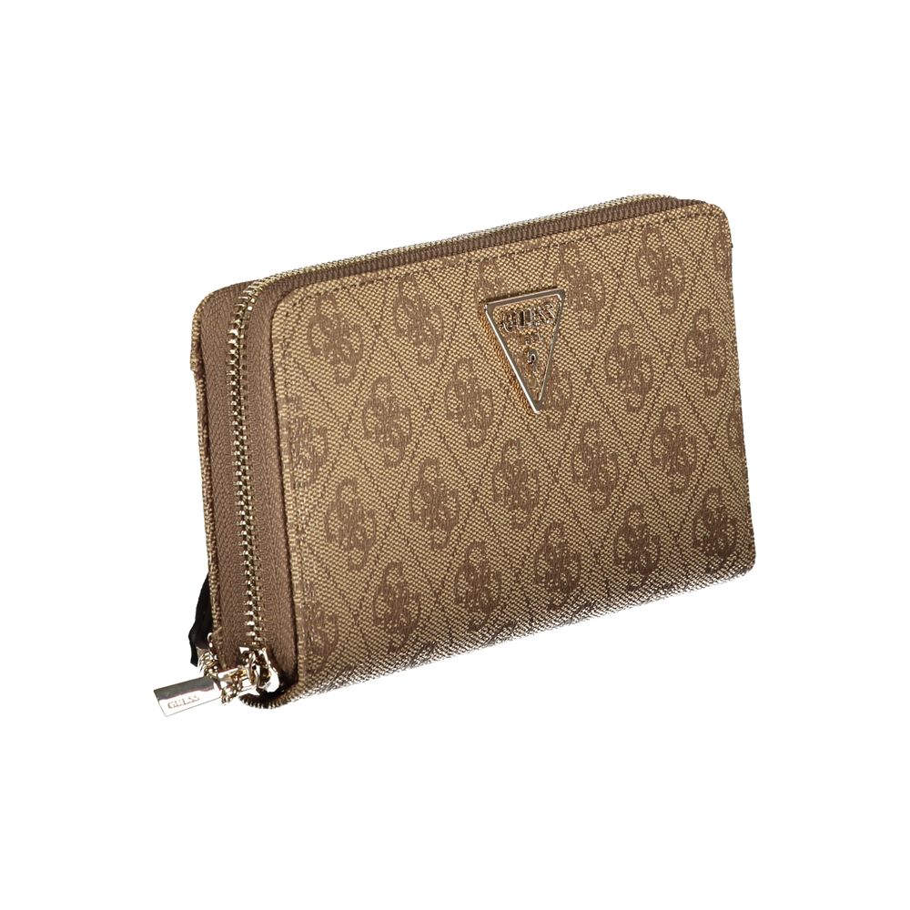 Guess Jeans Beige Polyurethane Women Wallet | Regal Royce