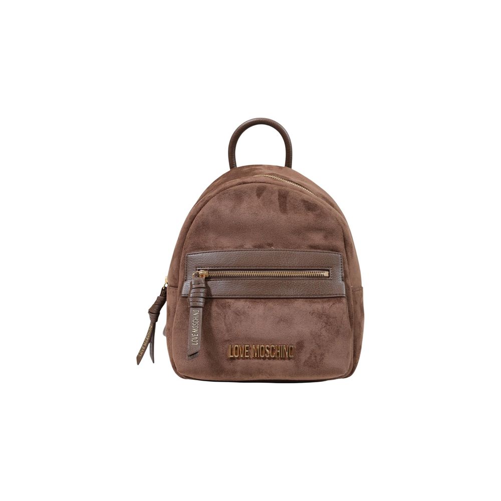 Love Moschino Brown Polyester Backpack | Regal Royce