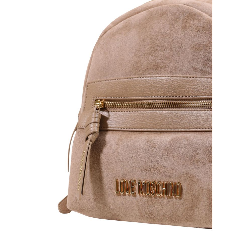 Love Moschino Beige Polyester Backpack | Regal Royce