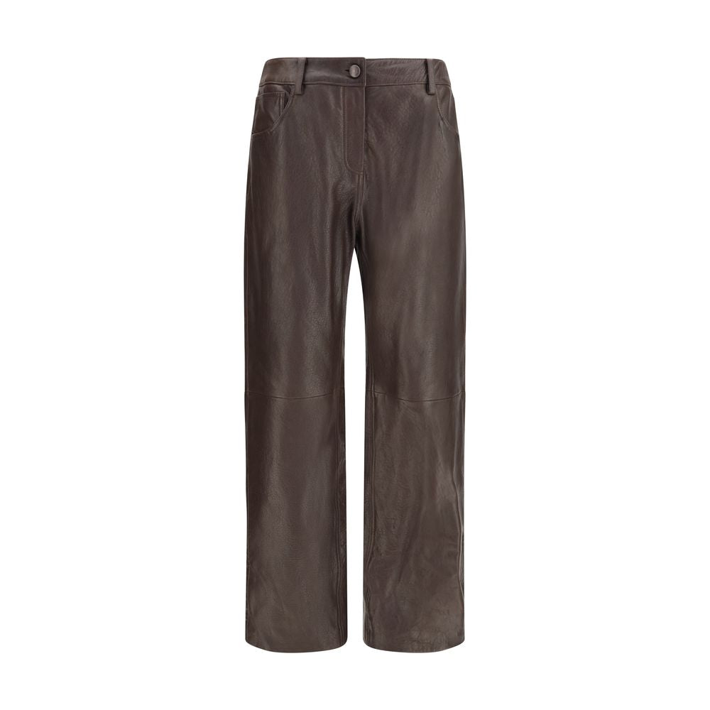 Magda Butrym Brown Leather Pants | Regal Royce