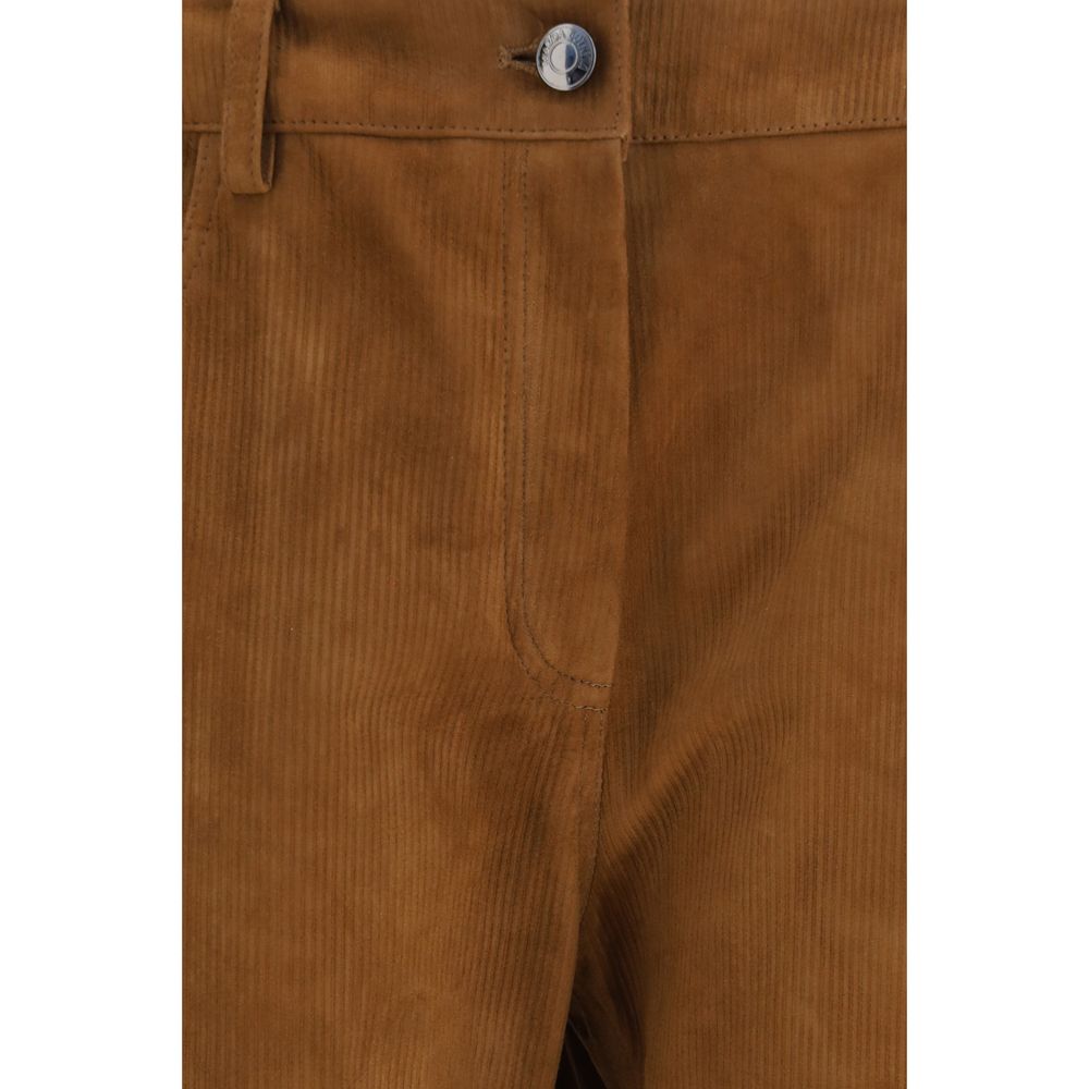 Magda Butrym Brown Lambskin Pants | Regal Royce