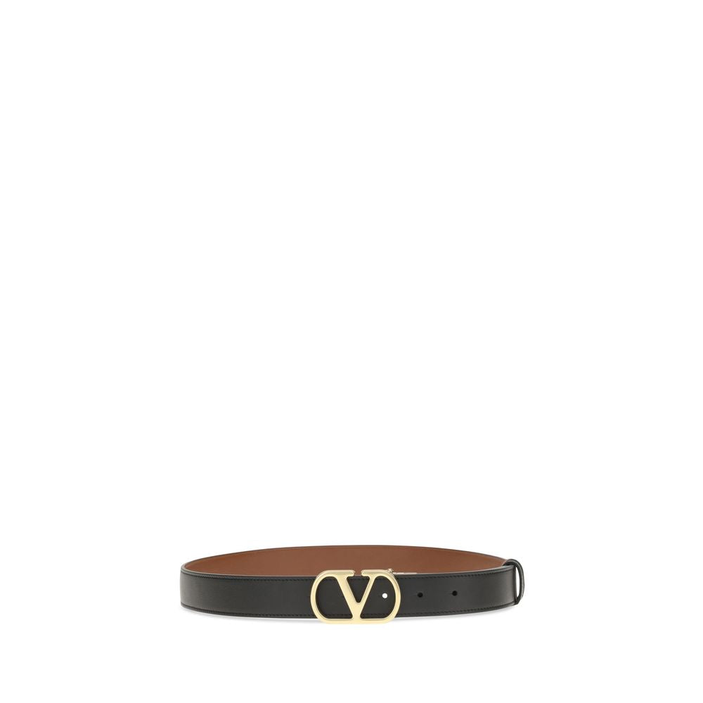Valentino Garavani Black Calf Leather Bos Taurus Belt | Regal Royce