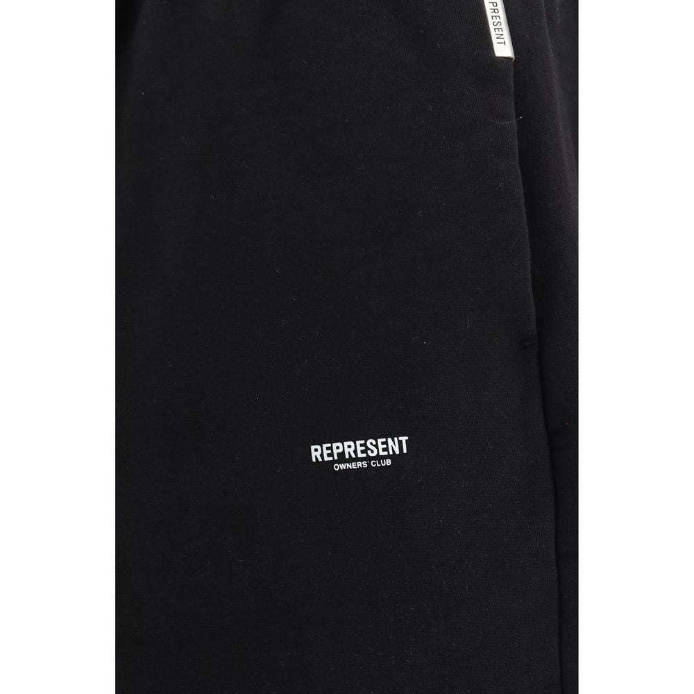 Represent Black Cotton Athletic Pants | Regal Royce