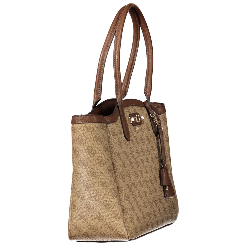 Guess Jeans Beige Polyurethane Womens Bag | Regal Royce