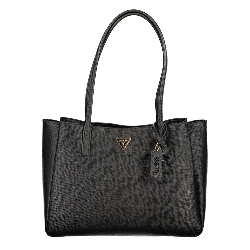 Guess Jeans Black Polyurethane Women's Bag | Regal Royce