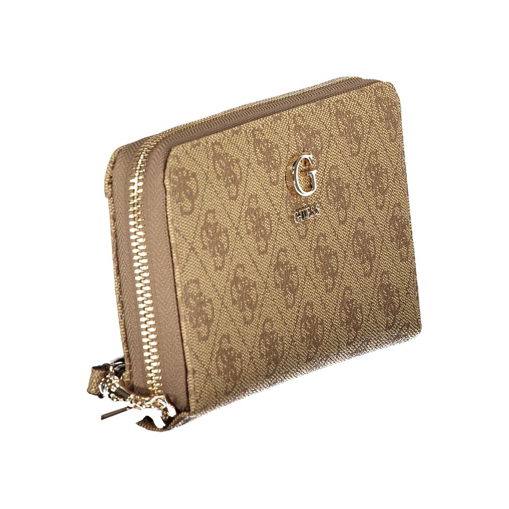 Guess Jeans Beige Polyurethane Women's Wallet with Functional Compartments | Regal Royce