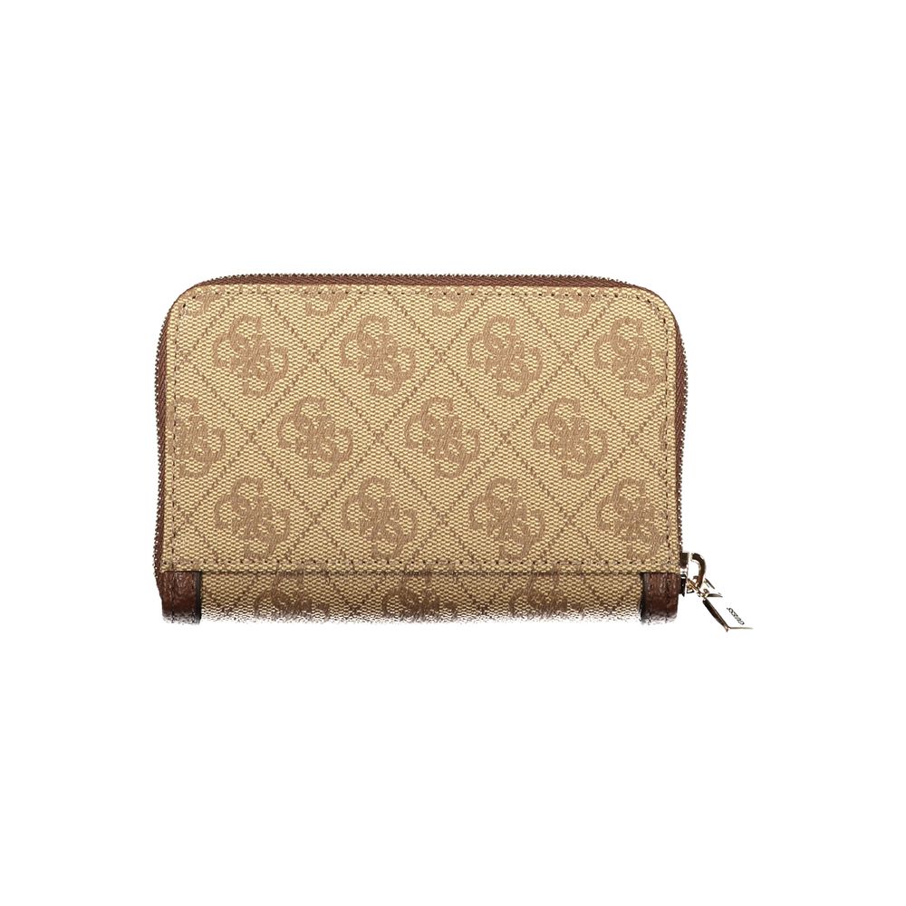 Guess Jeans Beige Polyurethane Women Wallet | Regal Royce