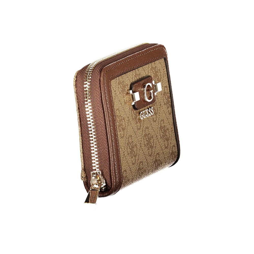 Guess Jeans Beige Polyurethane Women Wallet | Regal Royce