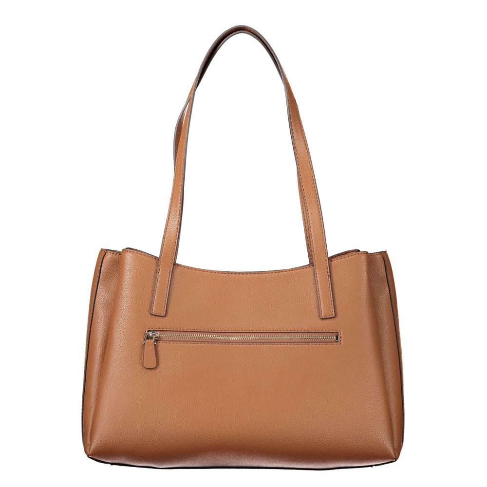 Guess Jeans Brown Polyethylene Handbag | Regal Royce