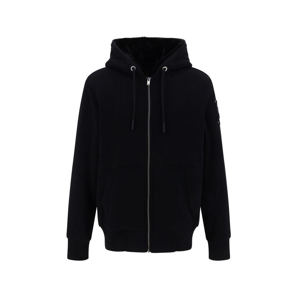 Moose Knuckles Black Polyester Hoodie | Regal Royce