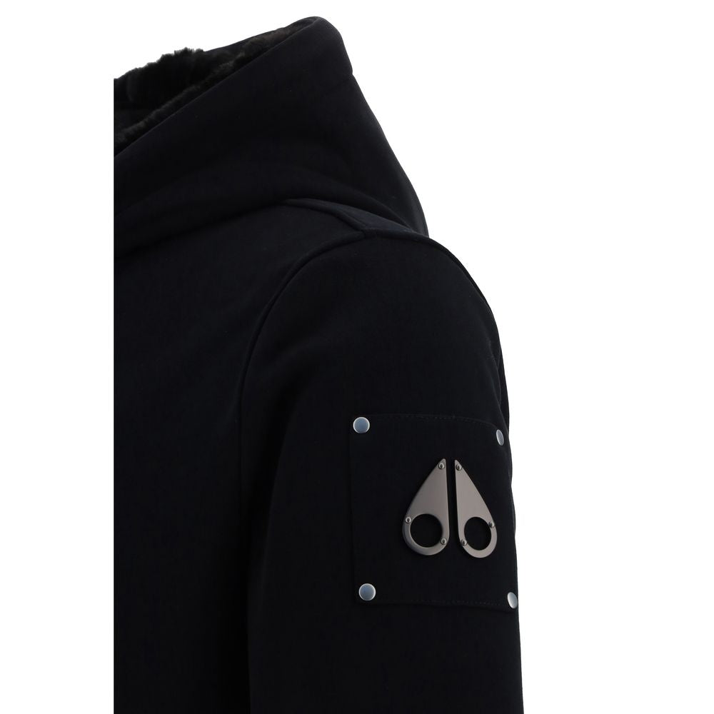 Moose Knuckles Black Polyester Hoodie | Regal Royce