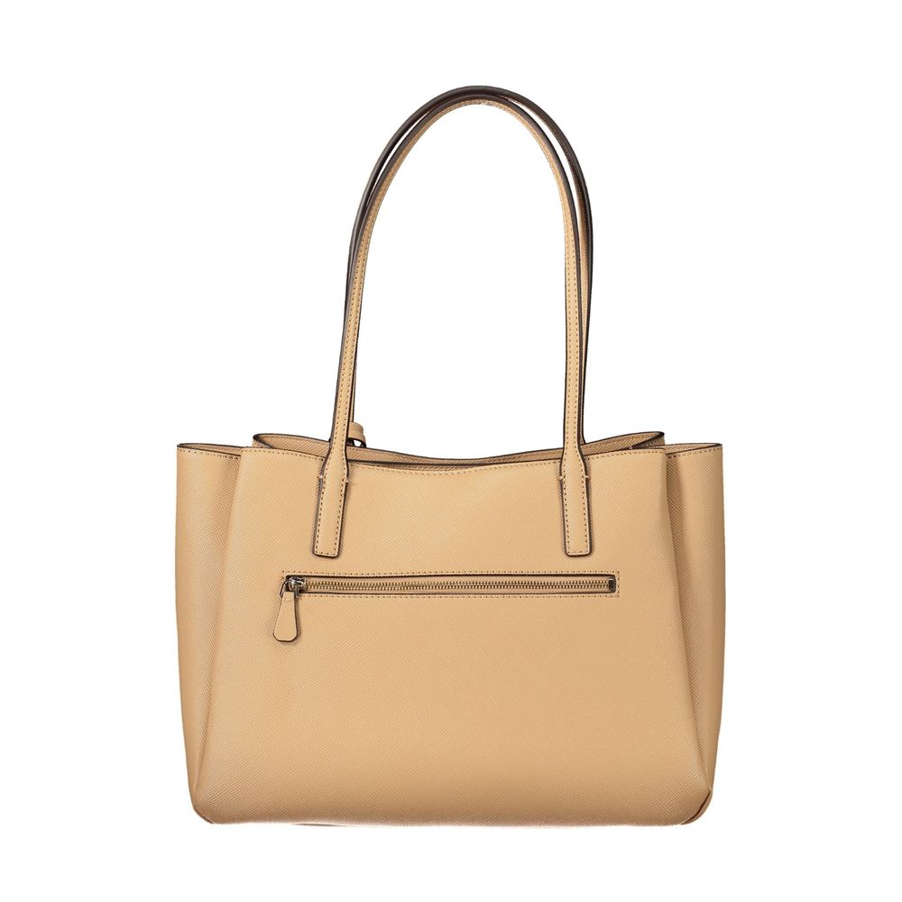 Guess Jeans Beige Polyurethane Womens Bag | Regal Royce