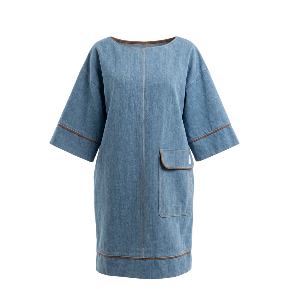 Trussardi Jeans Blue Cotton Women Dress | Regal Royce