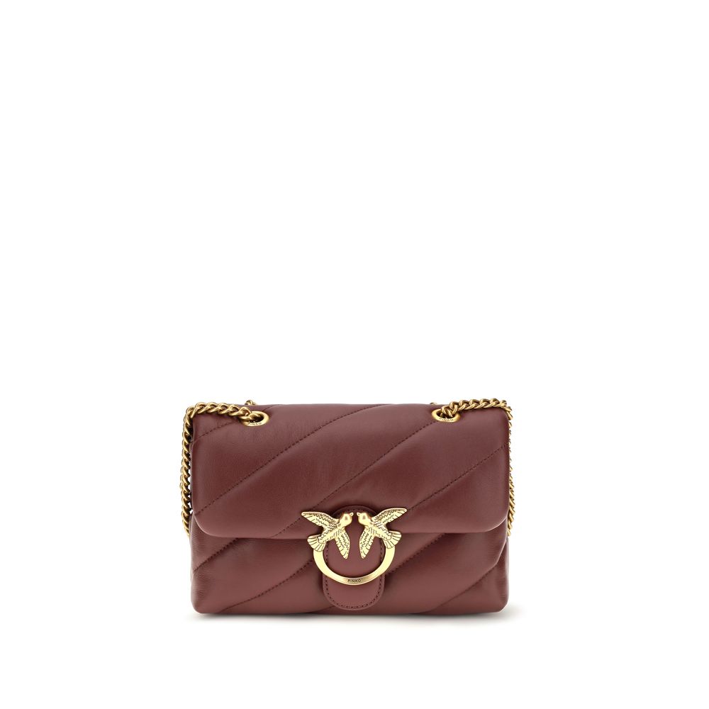 PINKO Bordeaux Calf Leather Bos Taurus Shoulder Bag | Regal Royce