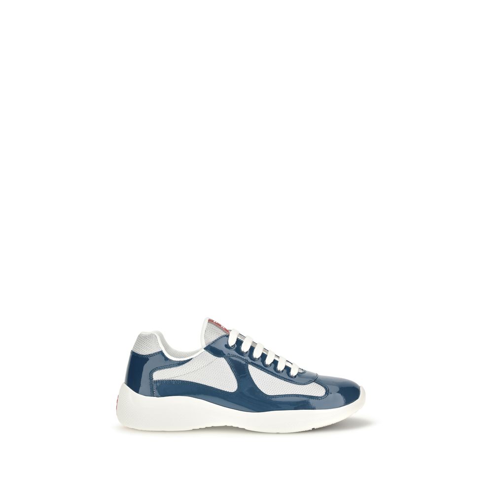 Prada Blue Calf Leather Bos Taurus Athletic Sneakers | Regal Royce