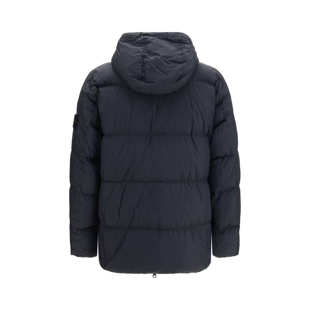Stone Island Blue Goose Down Full-Length Jacket | Regal Royce