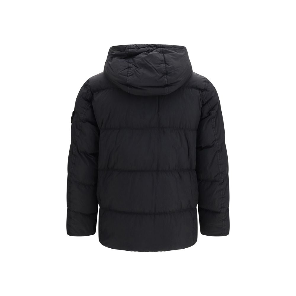 Stone Island Black Goose Down Full-Length Jacket | Regal Royce