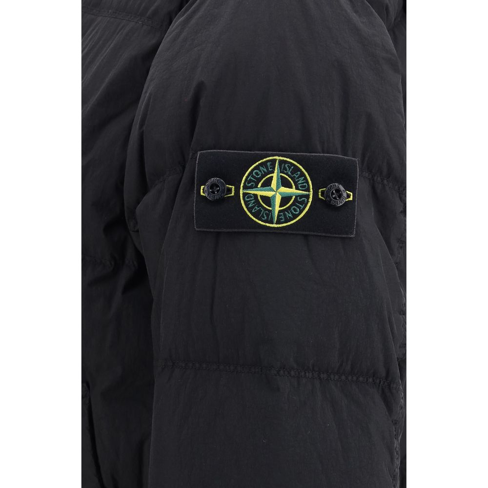 Stone Island Black Goose Down Full-Length Jacket | Regal Royce
