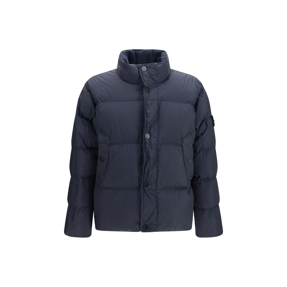 Stone Island Blue Polyamide Full-Length Jacket | Regal Royce
