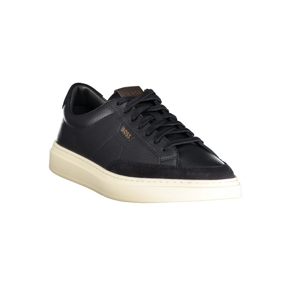 Hugo Boss Blue Leather Men's Sneakers | Regal Royce