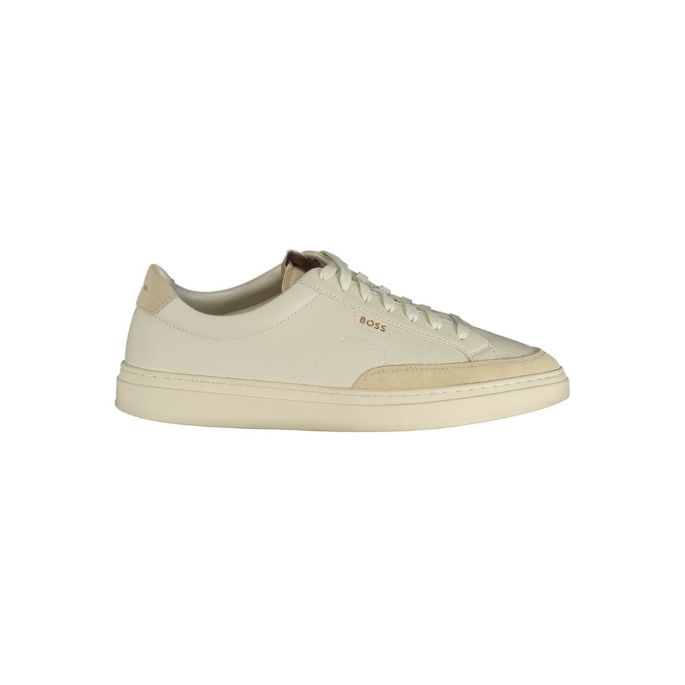 Hugo Boss Bianco Pelle Uomo Sneaker | Regal Royce