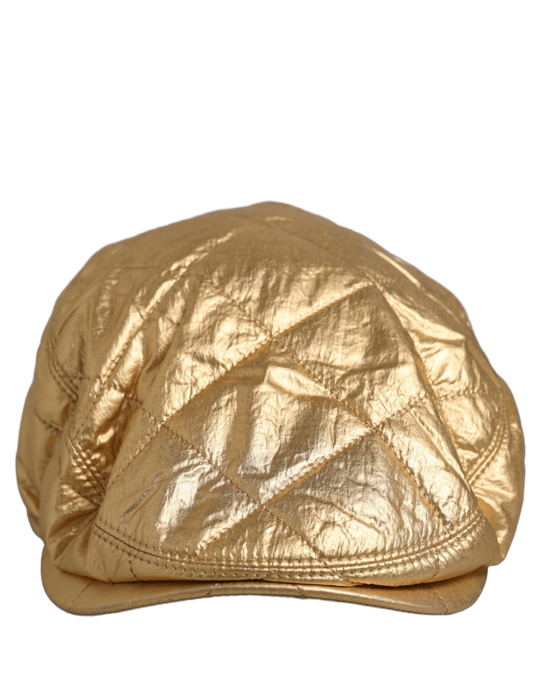 Dolce & Gabbana Men Gold Wide Quilted Newsboy Capello Hat | Regal Royce
