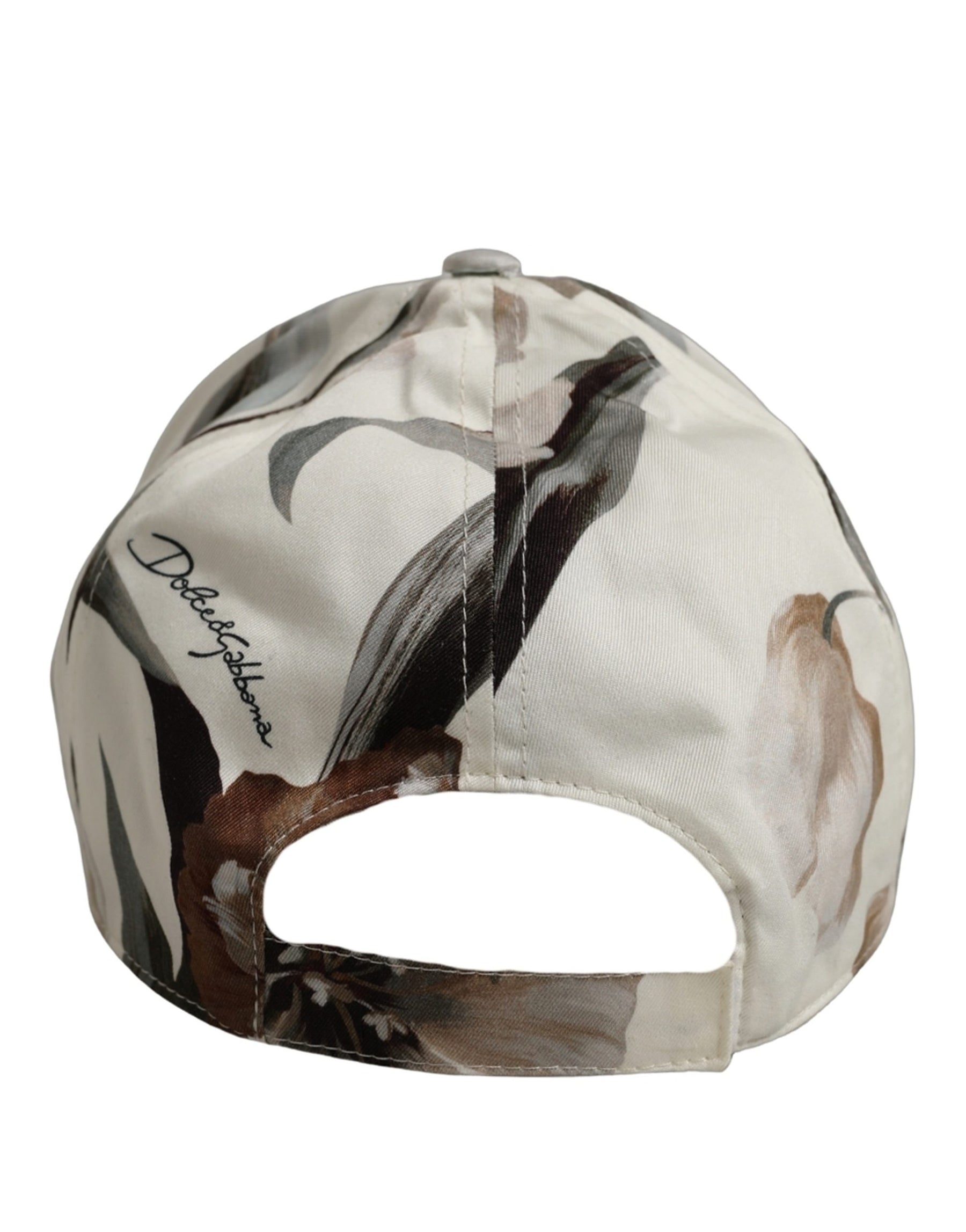 Dolce & Gabbana Men Beige Floral Cotton Baseball Capello Hat | Regal Royce