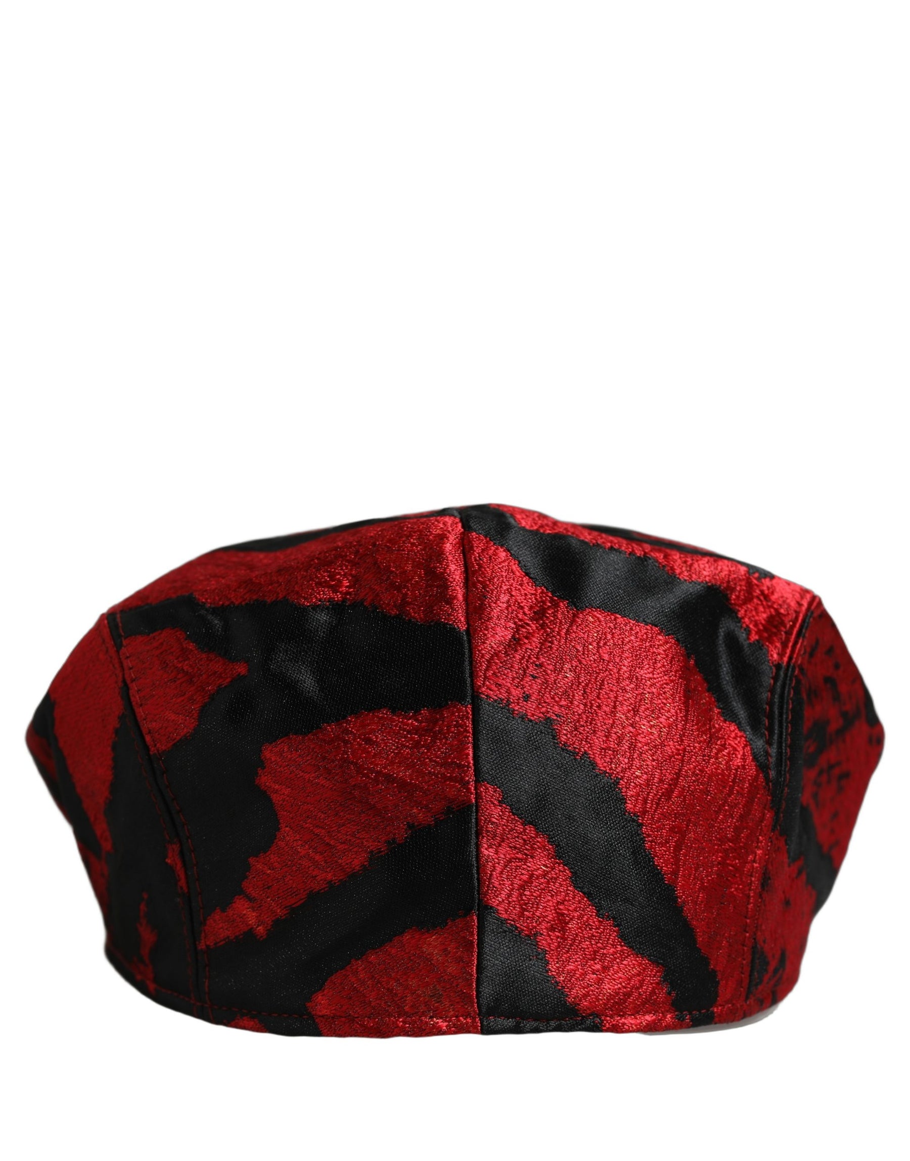 Dolce & Gabbana Men Red Black Stripe Cotton Newsboy Capello Hat | Regal Royce