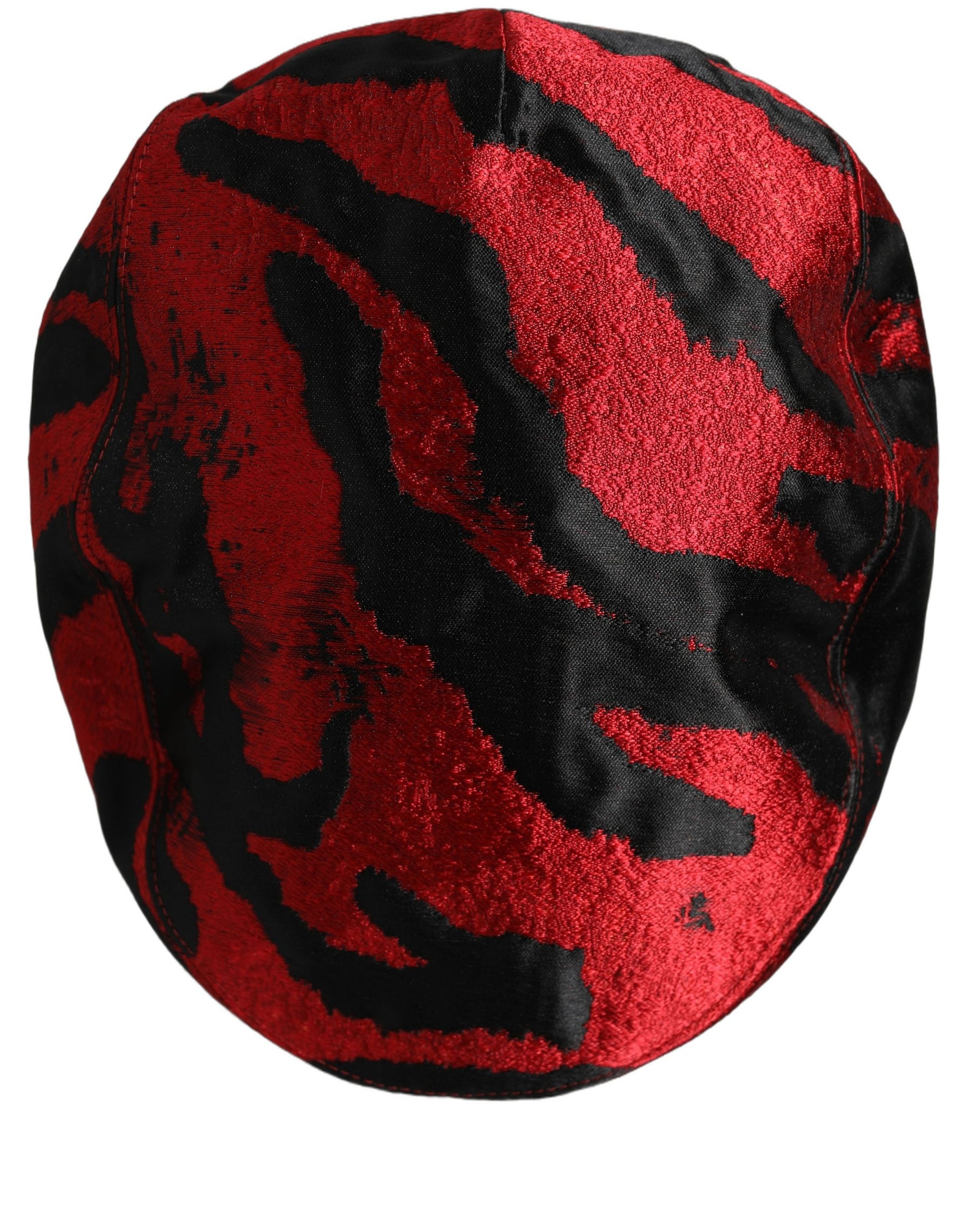 Dolce & Gabbana Men Red Black Stripe Cotton Newsboy Capello Hat | Regal Royce