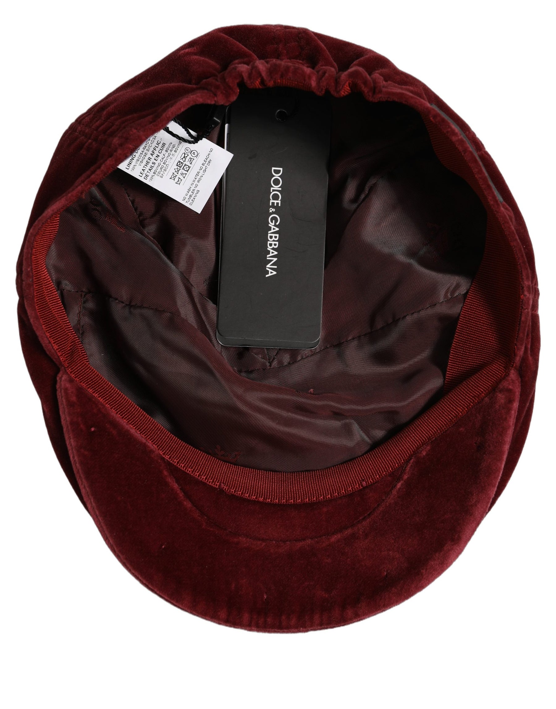 Dolce & Gabbana Men Dark Red Cotton Newsboy Capello Cabbie Hat | Regal Royce