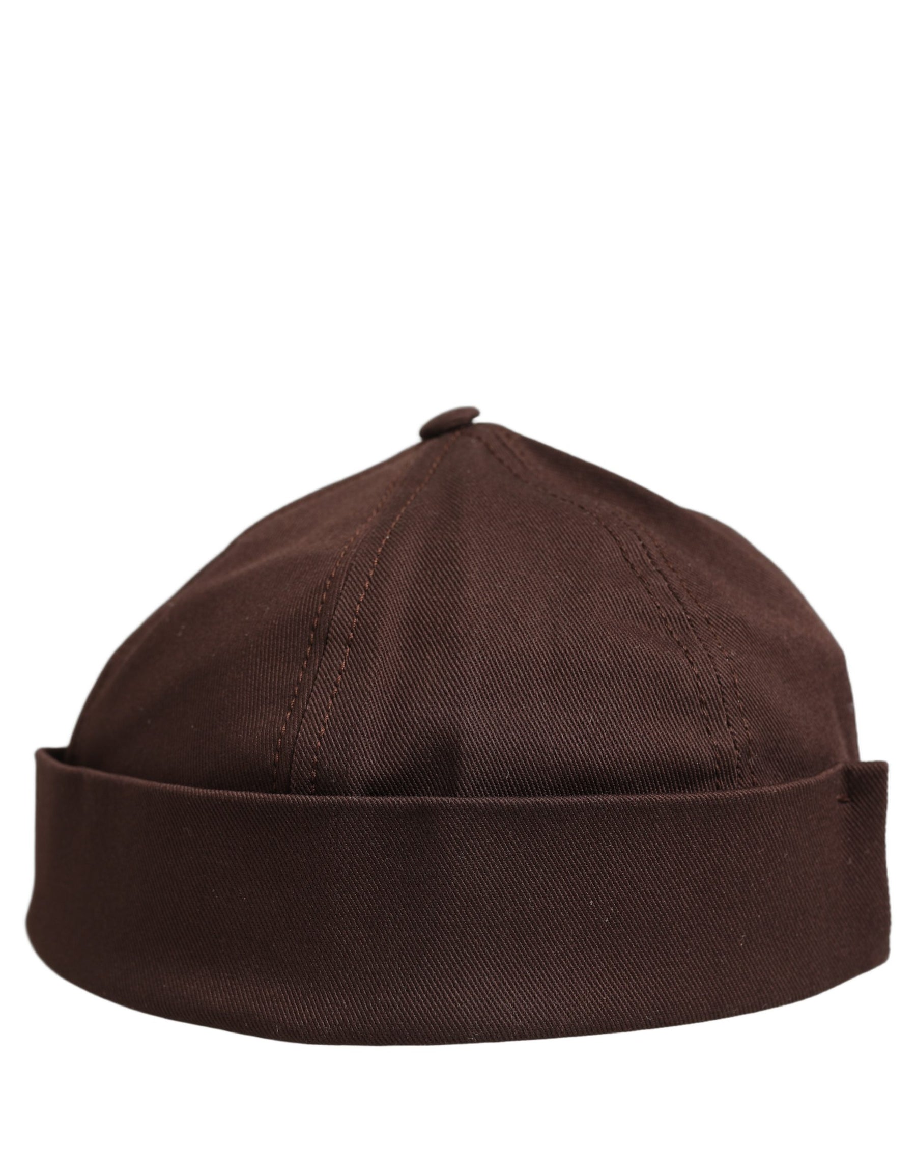 Dolce & Gabbana Men Brown Cotton Docker Capello Brimless Hat | Regal Royce