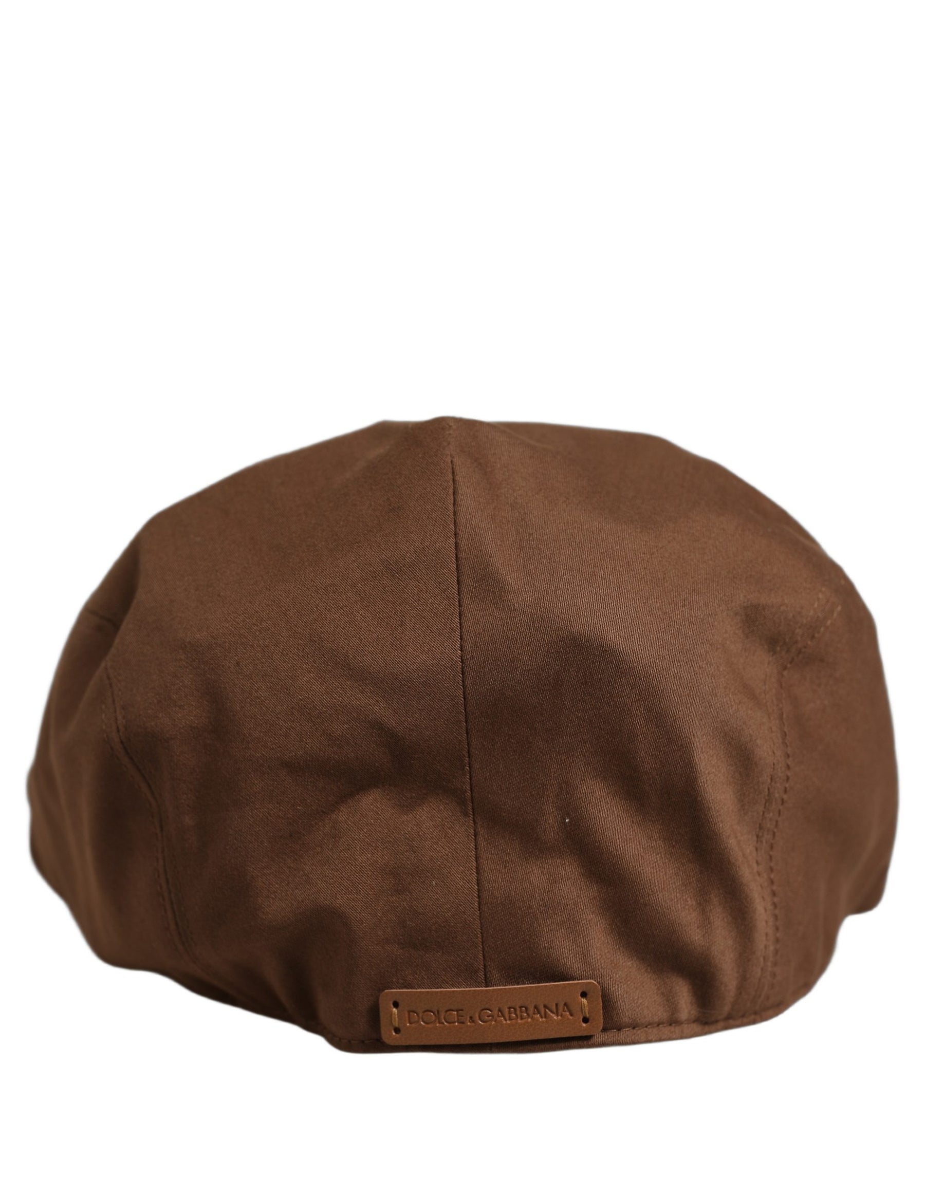 Dolce & Gabbana Men Brown Cotton Newsboy Capello Cabbie Hat | Regal Royce