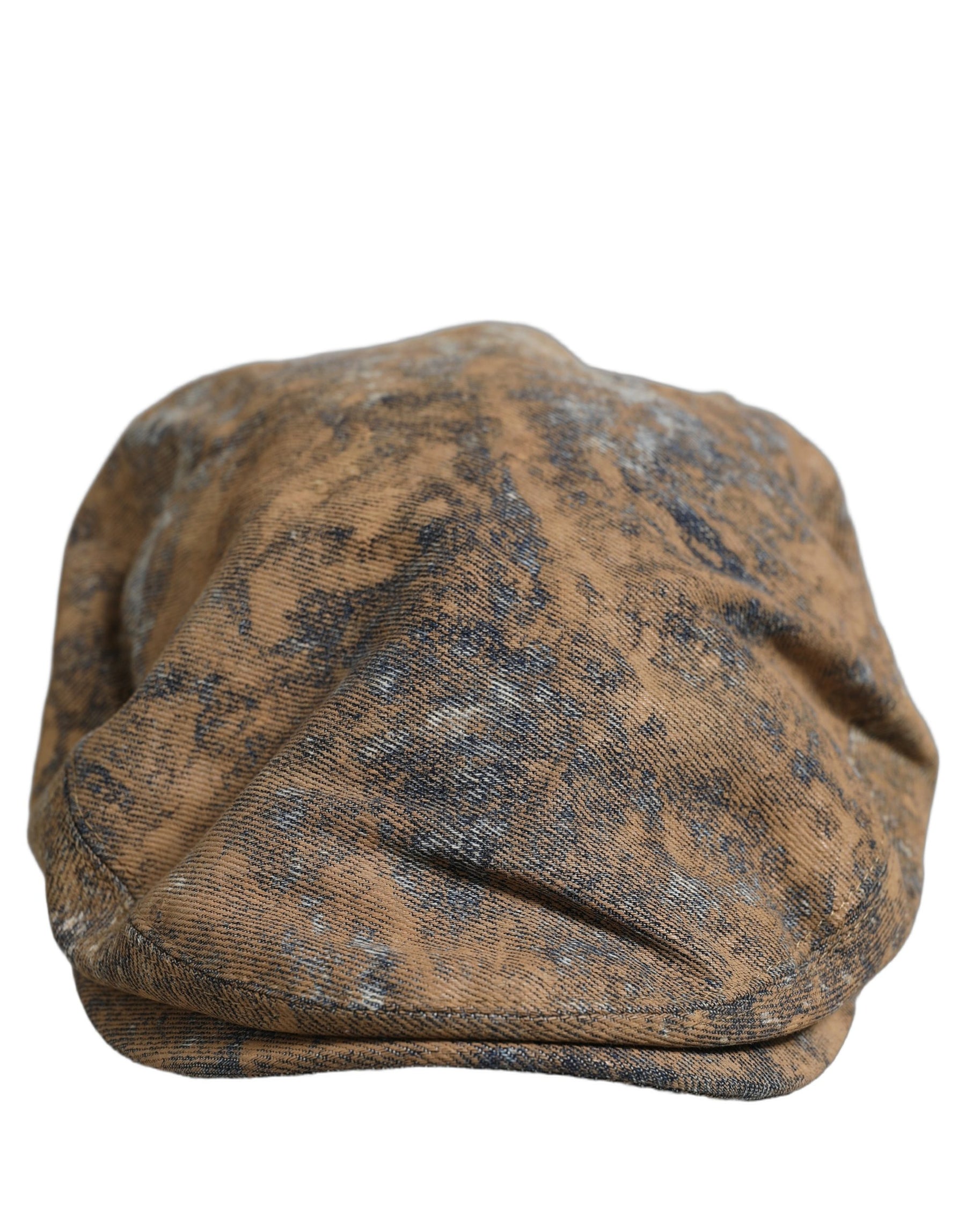 Dolce & Gabbana Men Brown Cotton Newsboy Capello Cabbie Hat | Regal Royce
