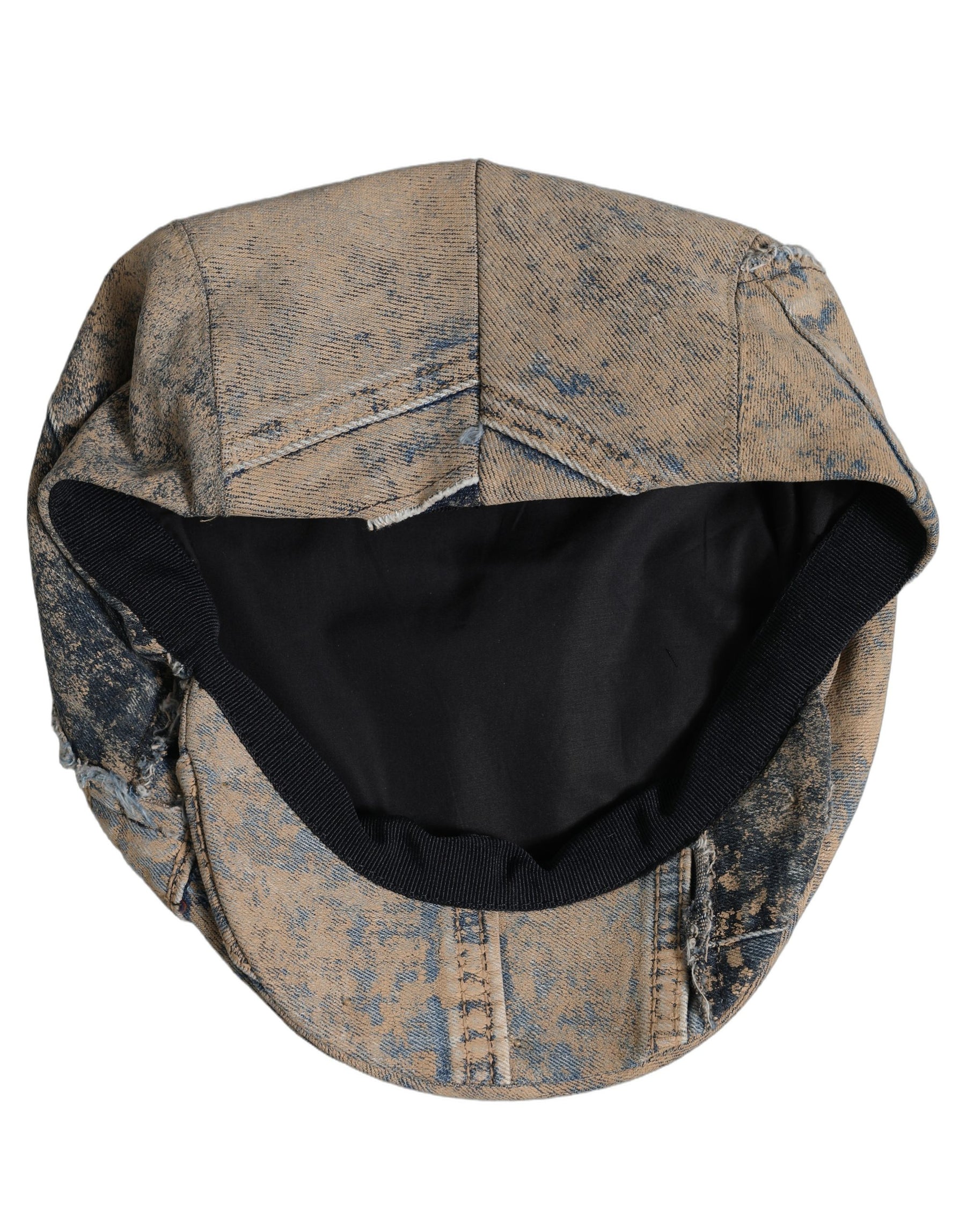 Dolce & Gabbana Brown Cotton Denim Newsboy Capello Cabbie Hat | Regal Royce